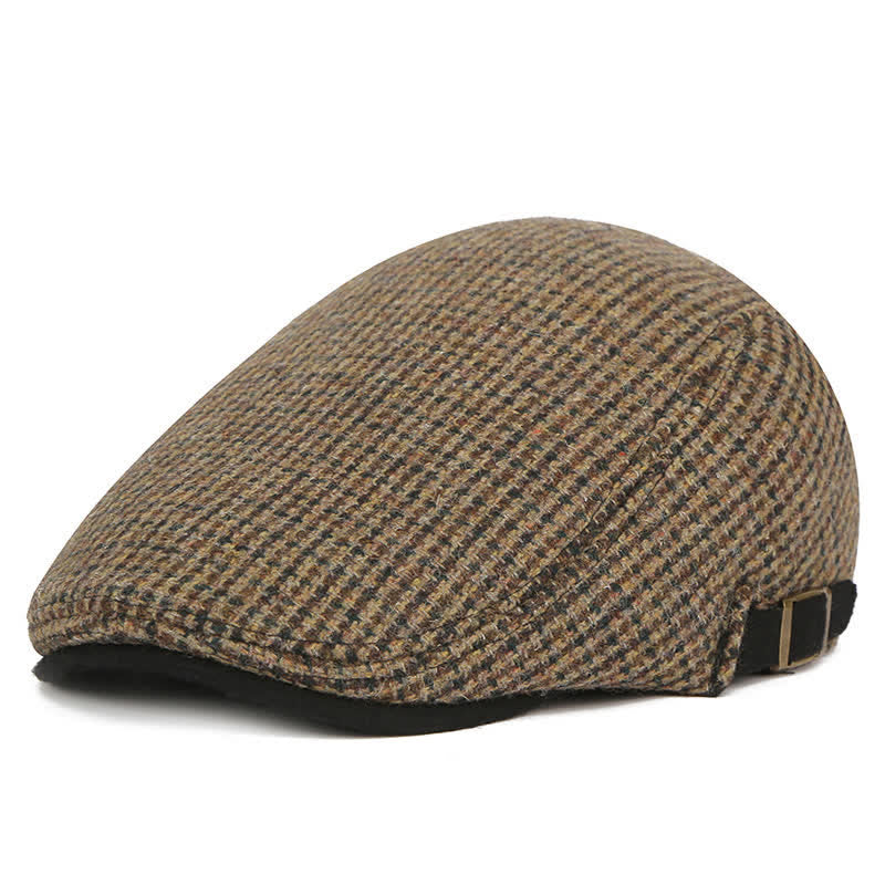 Cappello basco con motivo a quadri pied de poule - Caffè - Regolabile (22"-23 5/8") - image 4