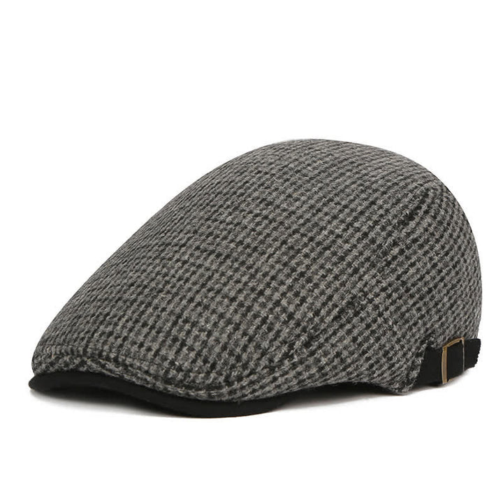 Cappello basco con motivo a quadri pied de poule - Nero - Regolabile (22"-23 5/8") - image 0