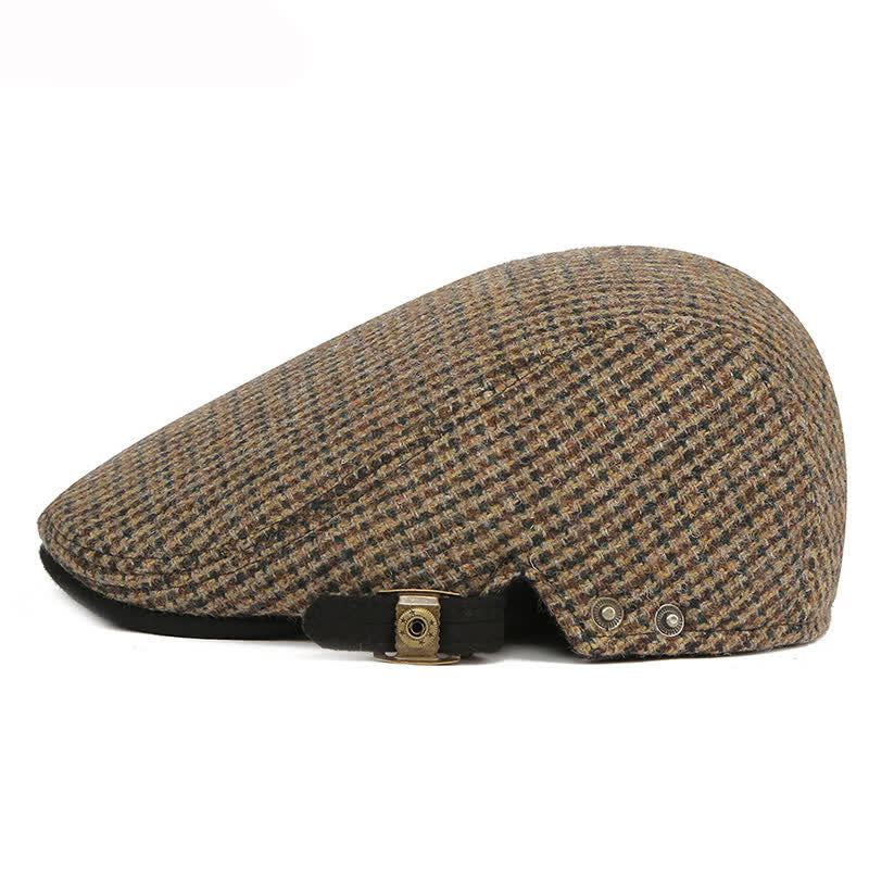 Cappello basco con motivo a quadri pied de poule