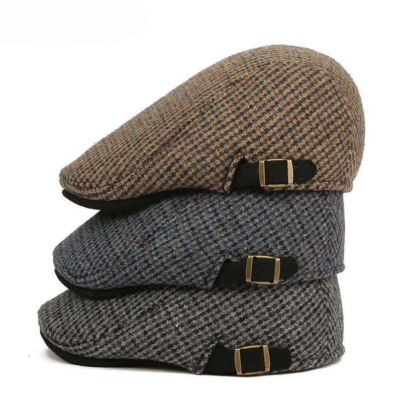 Cappello basco con motivo a quadri pied de poule