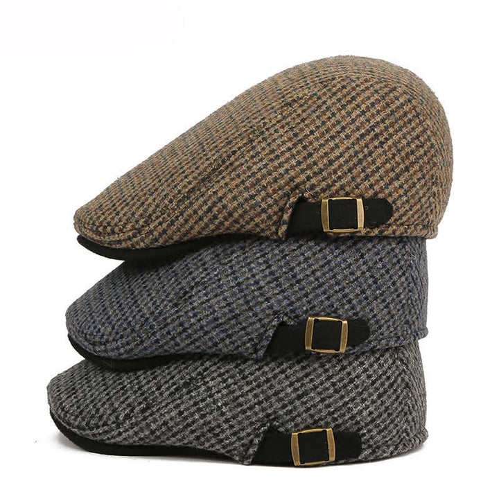 Cappello basco con motivo a quadri pied de poule