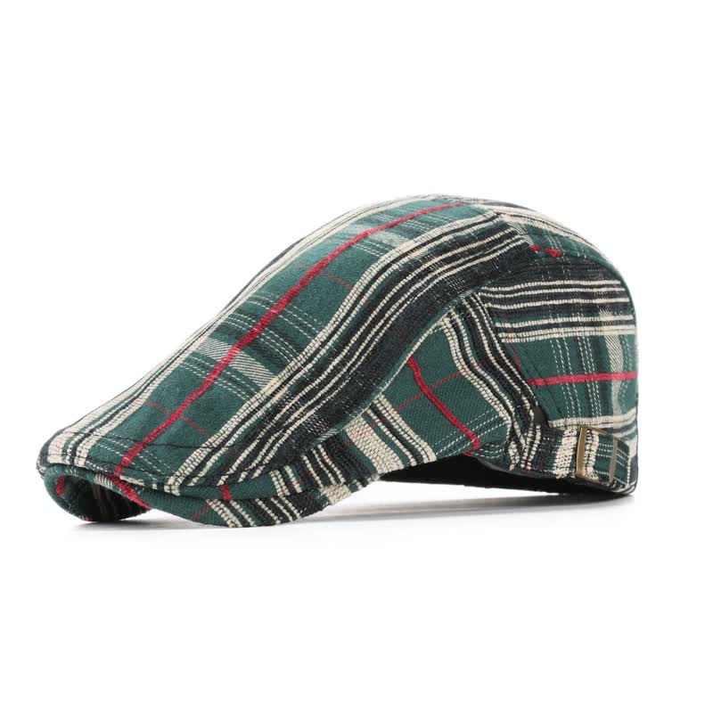 Cappello basco con visiera a scacchi in stile scotticize - Verde - Misura M (22"-22 7/8") - image 4