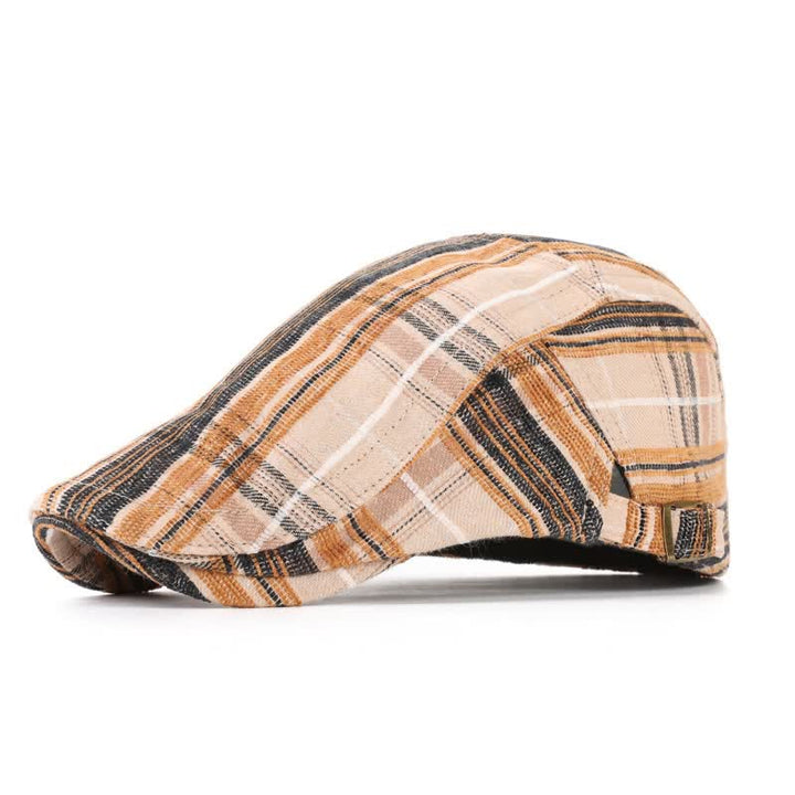 Cappello basco con visiera a scacchi in stile scotticize - Cachi - Misura M (22"-22 7/8") - image 6