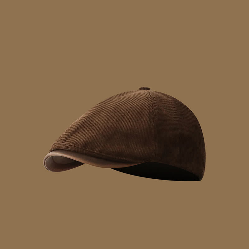 Cappello basco avanzato retrò in velluto a coste autunno inverno - Marrone sella - Misura M (22"-22 7/8") - image 5