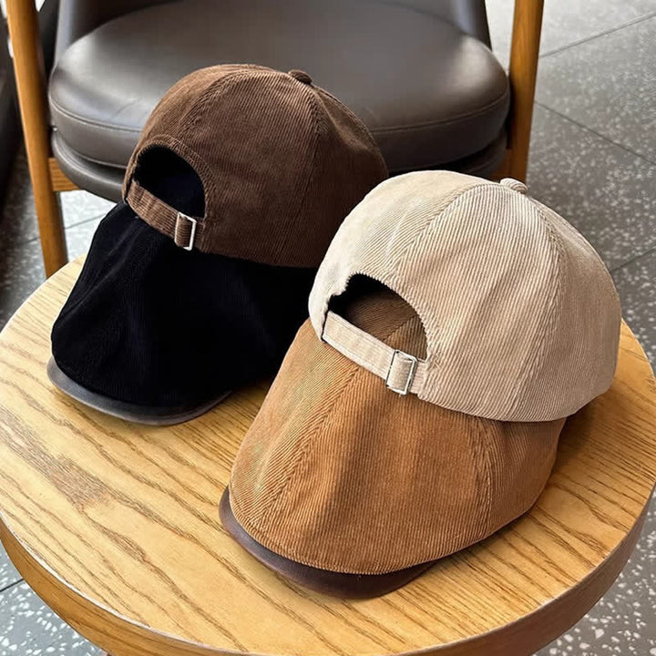 Cappello basco avanzato retrò in velluto a coste autunno inverno - image 4