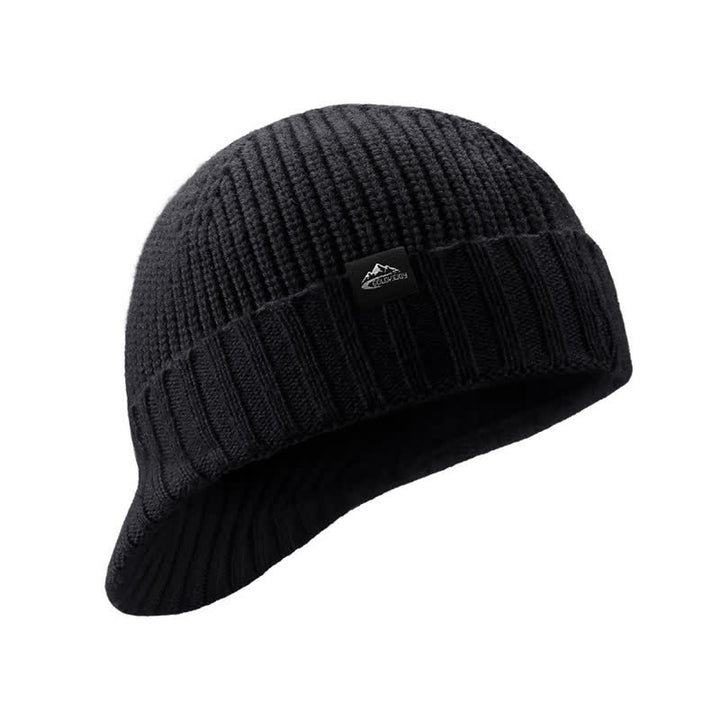 Comodo berretto elastico a tesa corta lavorato a maglia - Nero - Regolabile (21 5/8" - 23 5/8") - image 0