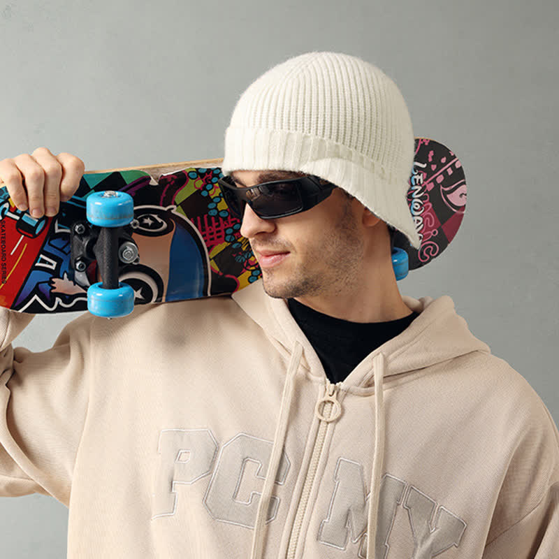 Comodo berretto elastico a tesa corta lavorato a maglia - image 8