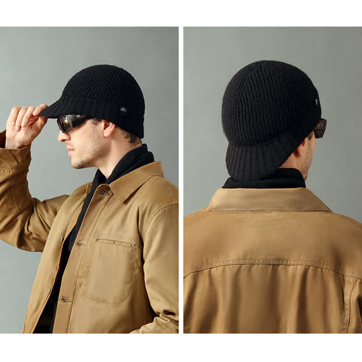 Comodo berretto elastico a tesa corta lavorato a maglia - image 4