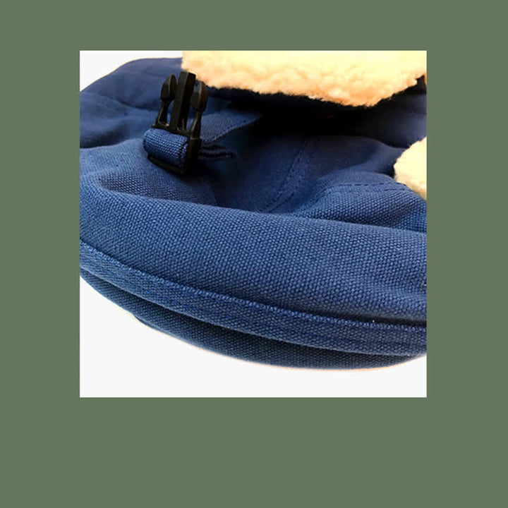 Cappello da pilota con paraorecchie in peluche tinta unita
