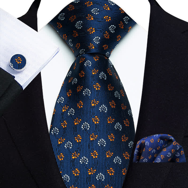 Set di 3 cravatte da uomo con piccoli pois floreali astratti