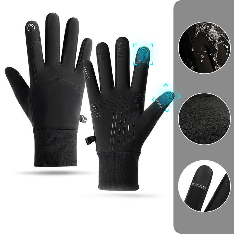 Guanti sportivi termici touchscreen resistenti al freddo - Nero - Grande - image 4