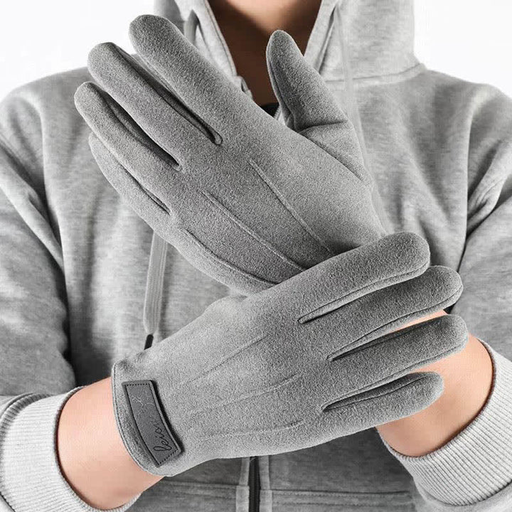 Guanti invernali con dita intere e touch screen antiscivolo - Grigio - image 10