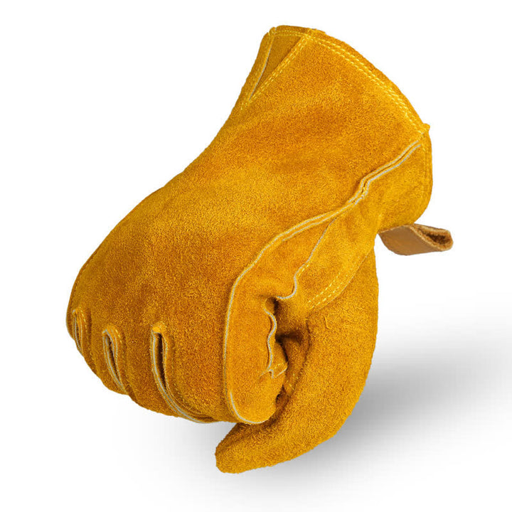 Guanti da lavoro isolati in pelle di vacchetta gialla da giardino - image 4