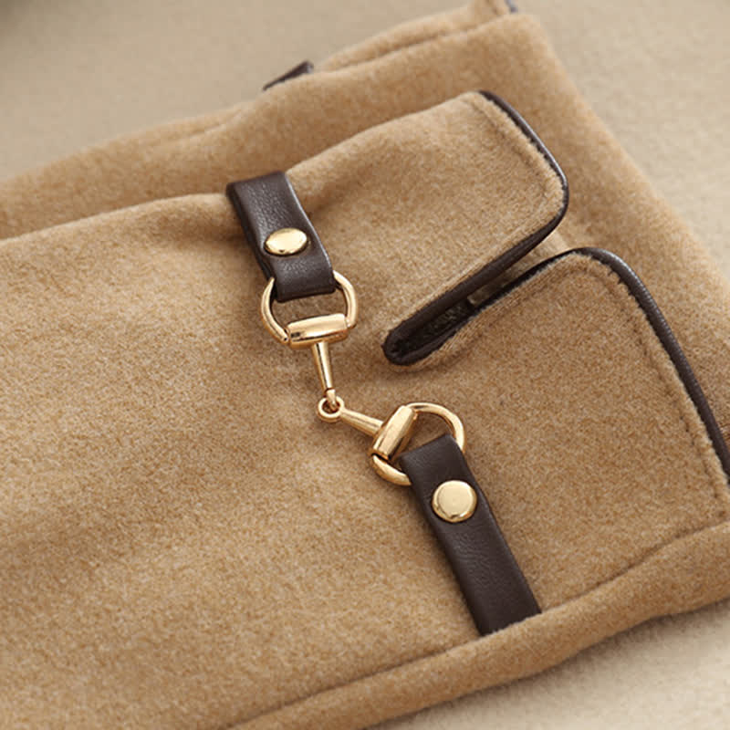 Guanti spessi in velluto e peluche Chain Plus da donna