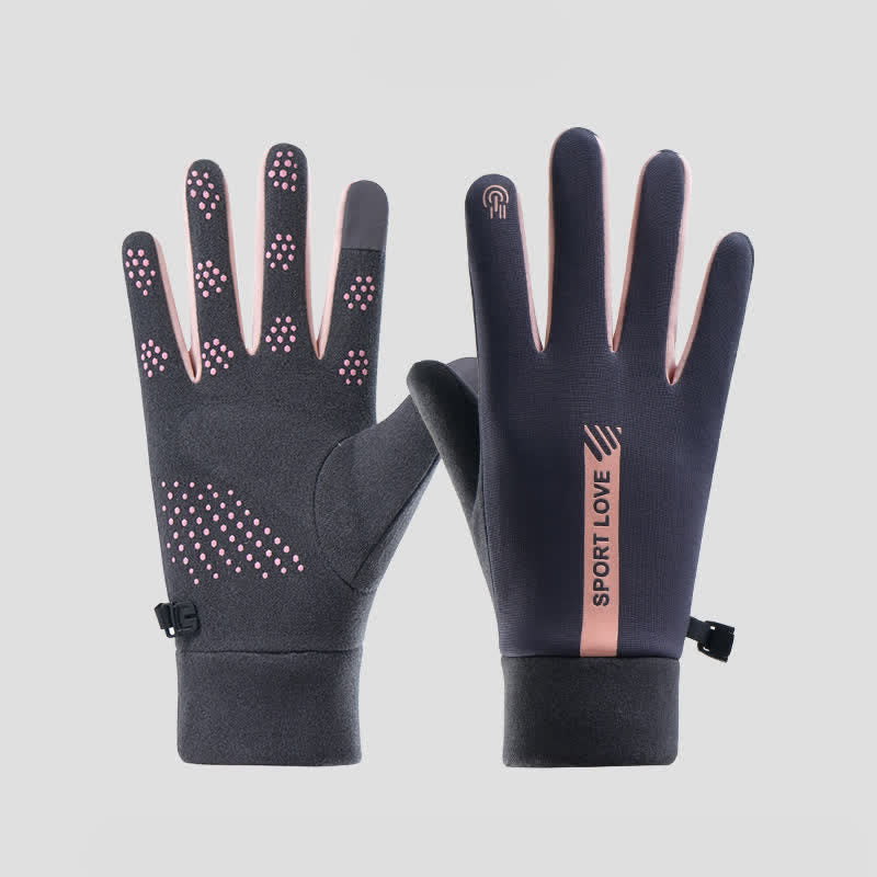 Guanti da ciclismo per esterni antiscivolo con touch screen Sport Lover - Grigio e rosa - image 4