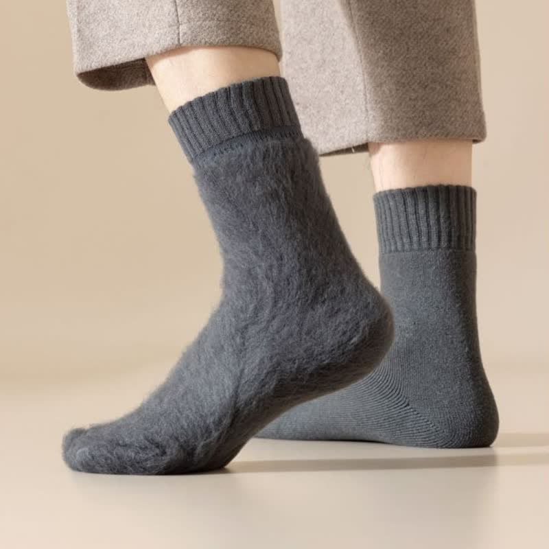 Calzini invernali caldi da uomo in cashmere tinta unita - image 0