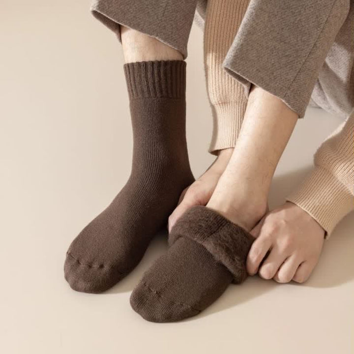 Calzini invernali caldi da uomo in cashmere tinta unita