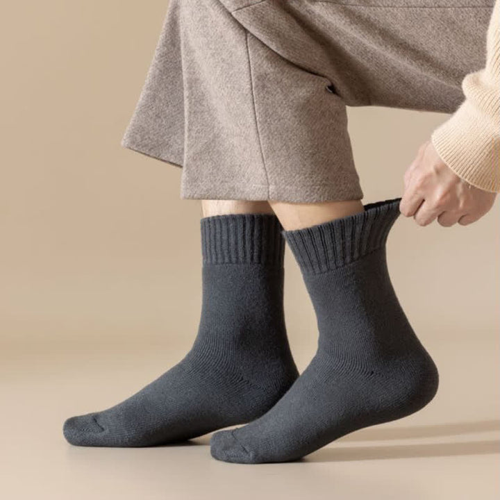 Calzini invernali caldi da uomo in cashmere tinta unita