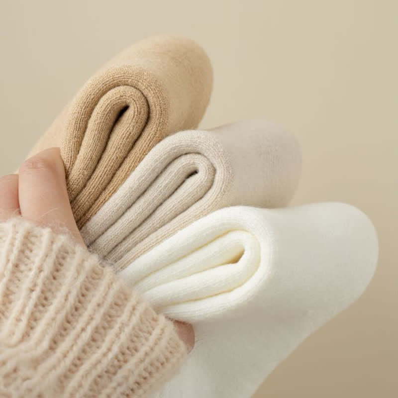 Calzini invernali caldi da uomo in cashmere tinta unita - image 12