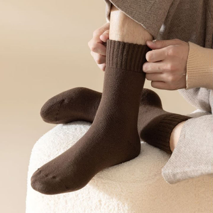 Calzini invernali caldi da uomo in cashmere tinta unita