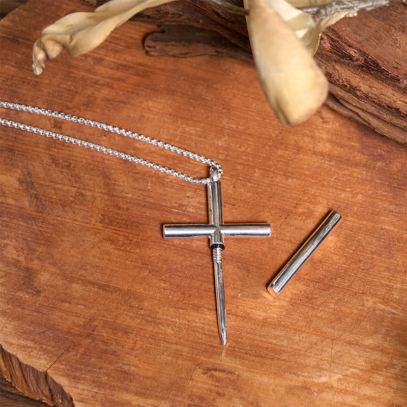 Set di collana con ciondolo a forma di croce e toro Longhorn, accendino della Sacra Bibbia