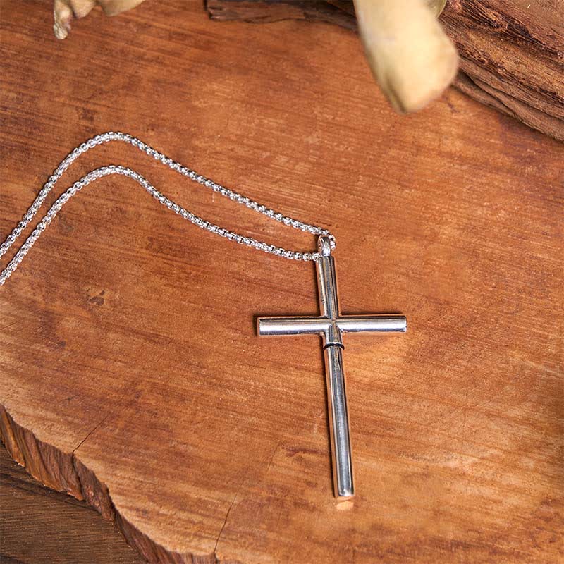Set di collana con ciondolo a forma di croce e toro Longhorn, accendino della Sacra Bibbia
