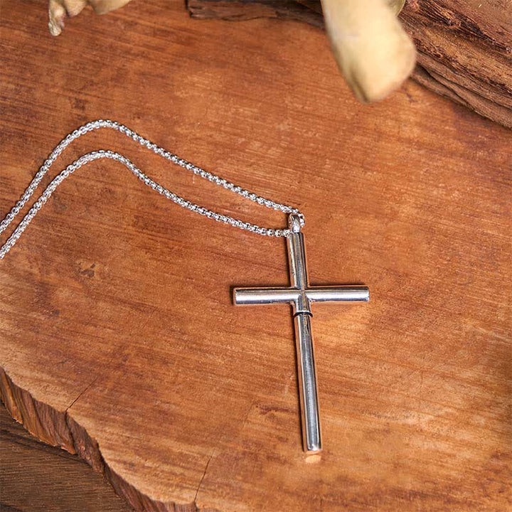 Set di collana con ciondolo a forma di croce e toro Longhorn, accendino della Sacra Bibbia
