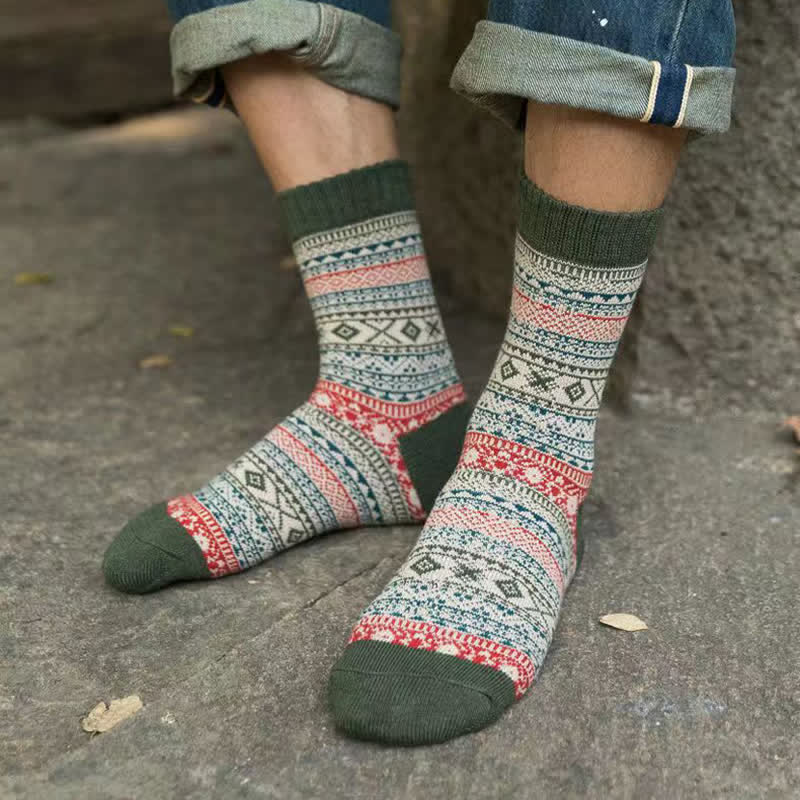 Calzini da uomo con motivo a piccoli rombi in stile etnico - image 15