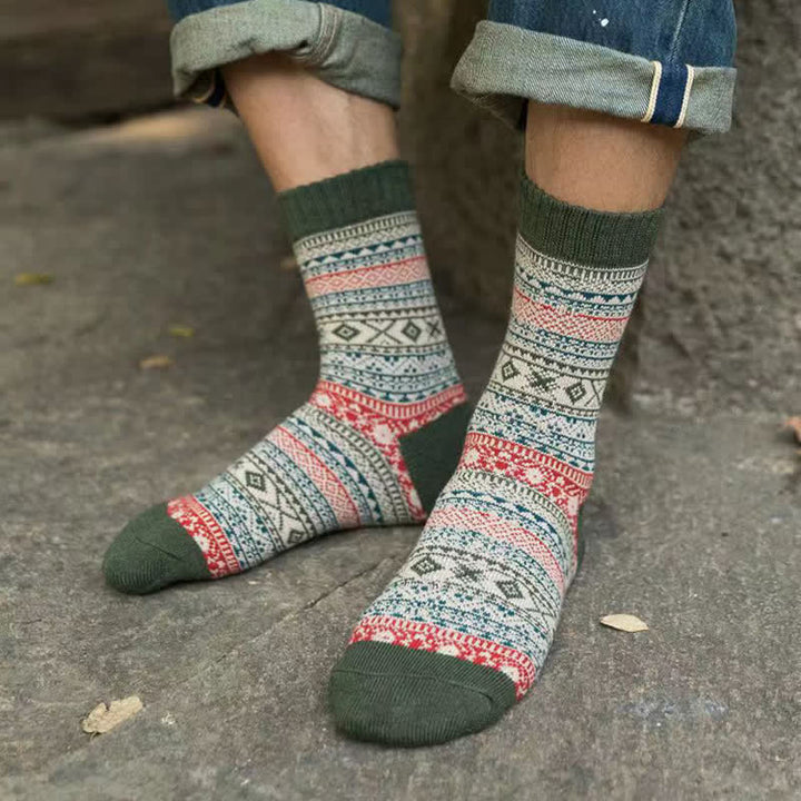 Calzini da uomo con motivo a piccoli rombi in stile etnico - image 15