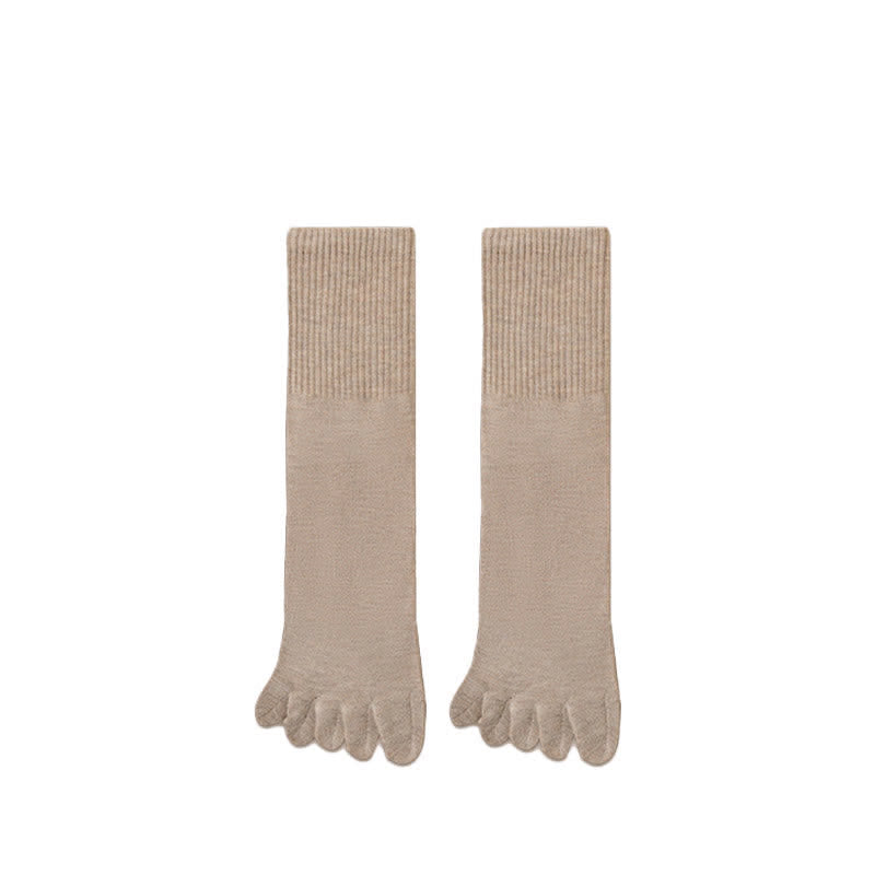 Calzini sportivi da uomo in misto lana con punta divisa - Cachi - 6 paia - Taglia unica (US 6.5 - US 10.5) - image 8
