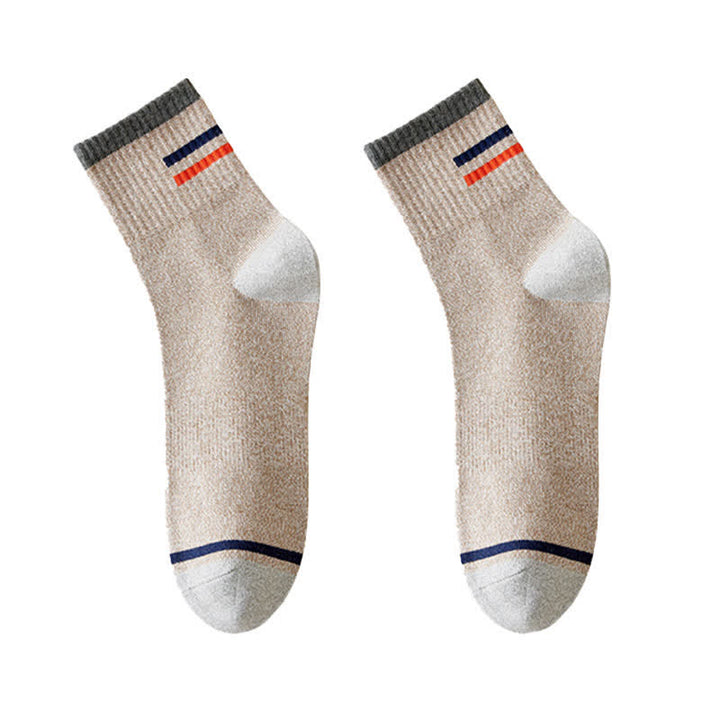 Calzini alla moda a righe da uomo - Cachi - 6 paia - Taglia unica (US 6.5 - US 10) - image 9