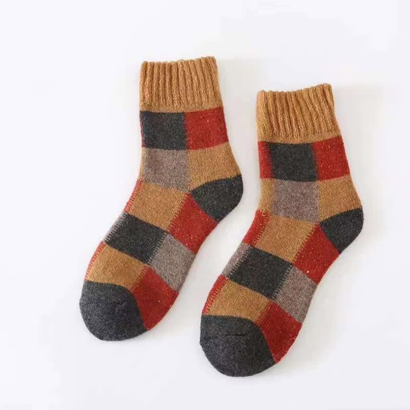 Calzini spessi in lana color-block