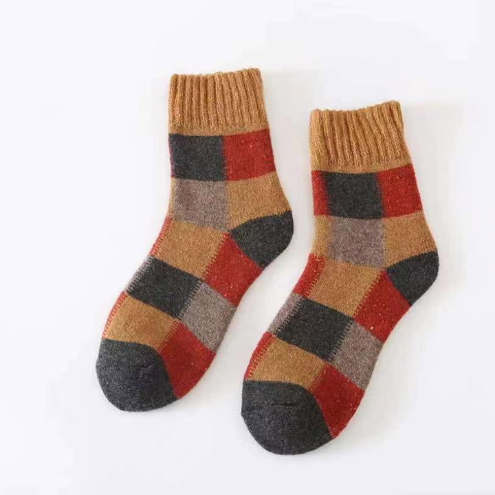 Calzini spessi in lana color-block