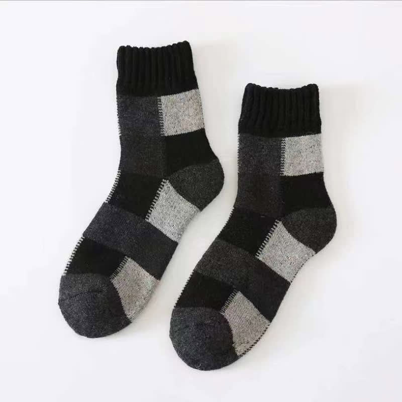 Calzini spessi in lana color-block - Nero - 6 paia - Taglia unica (US 6 - US 10) - image 6