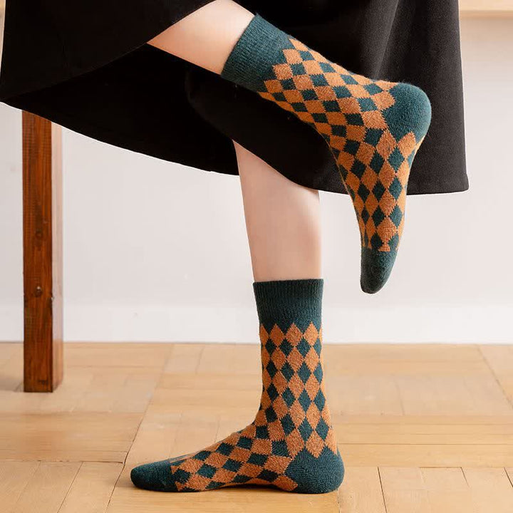 Calzini termici estetici caldi Argyle da donna