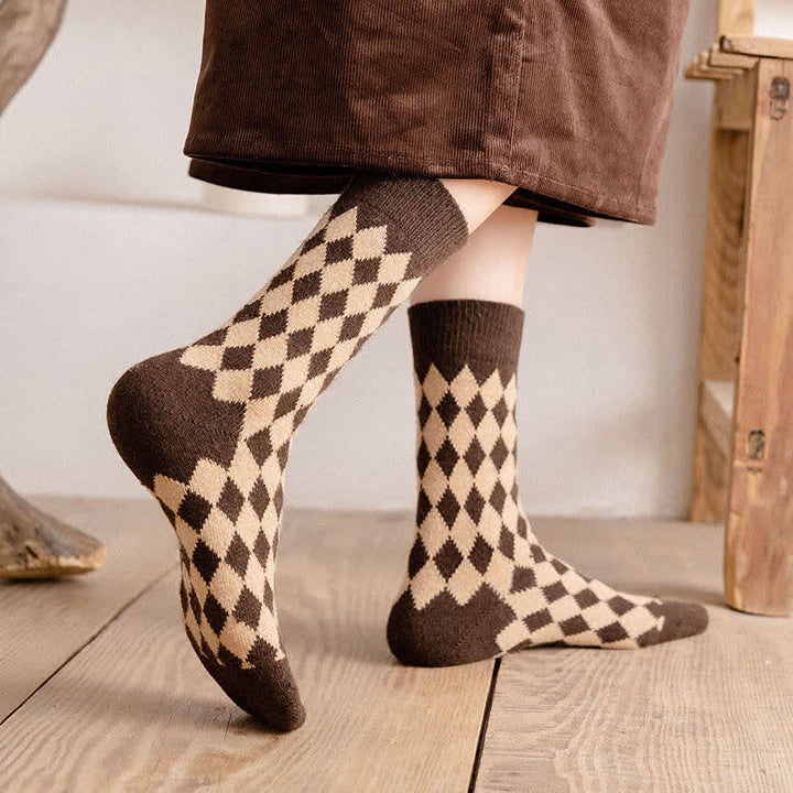 Calzini termici estetici caldi Argyle da donna