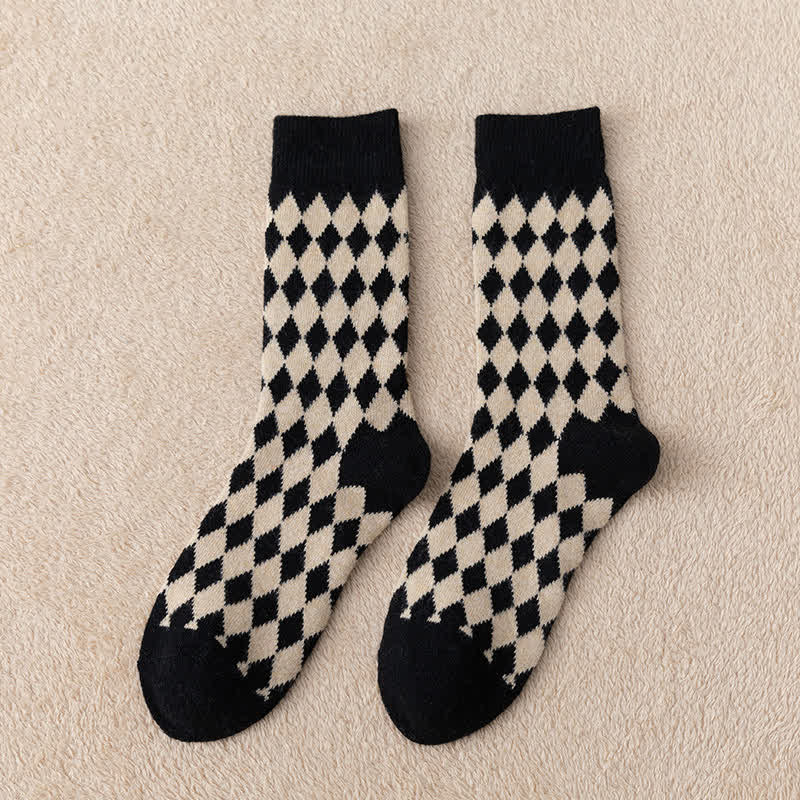 Calzini termici estetici caldi Argyle da donna - Nero - 6 paia - Taglia unica (US 5.5 - US 8.5) - image 10