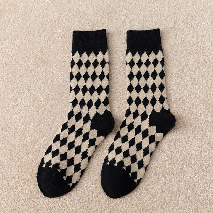 Calzini termici estetici caldi Argyle da donna - Nero - 6 paia - Taglia unica (US 5.5 - US 8.5) - image 10