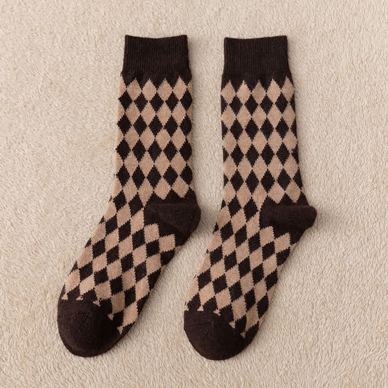 Calzini termici estetici caldi Argyle da donna - Caffè - 6 paia - Taglia unica (US 5.5 - US 8.5) - image 2