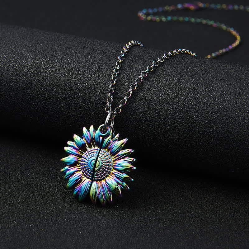 Collana portachiavi con ciondolo a forma di medaglione di girasole vintage - image 7