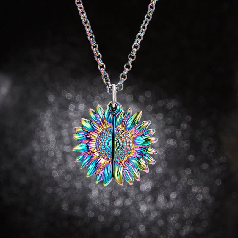 Collana portachiavi con ciondolo a forma di medaglione di girasole vintage - image 8