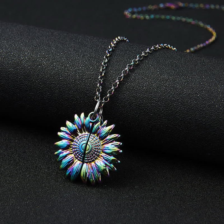 Collana portachiavi con ciondolo a forma di medaglione di girasole vintage - image 7