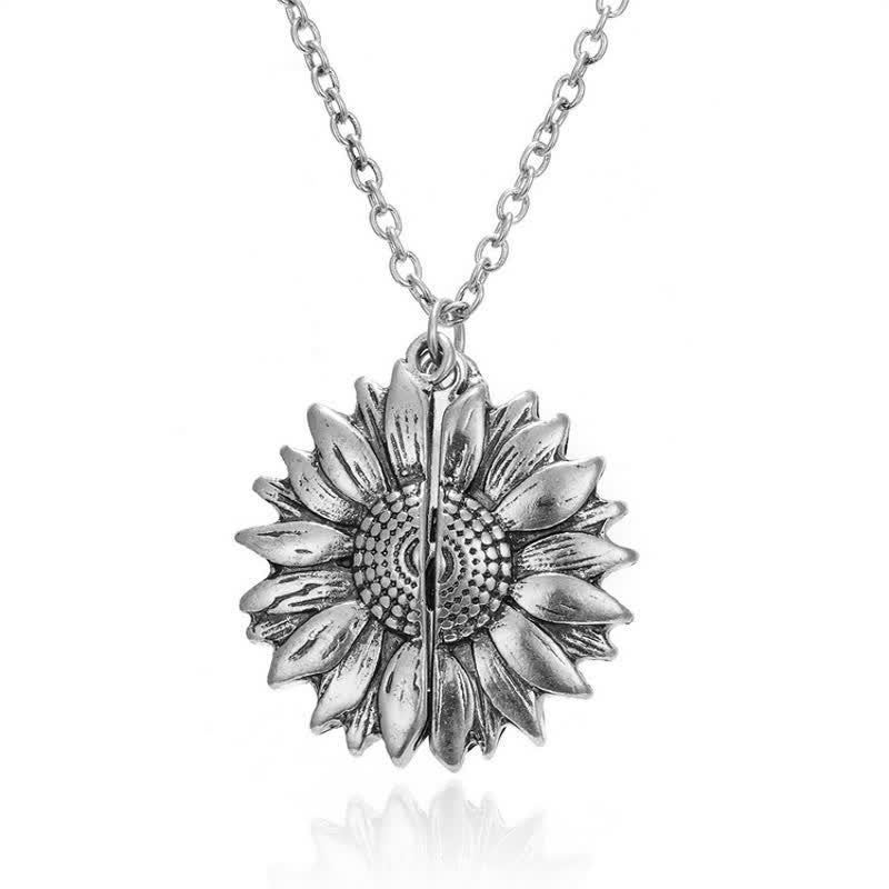 Collana portachiavi con ciondolo a forma di medaglione di girasole vintage - image 0