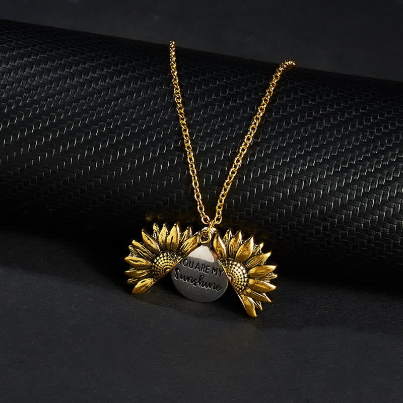 Collana portachiavi con ciondolo a forma di medaglione di girasole vintage - Collana - Oro - image 4