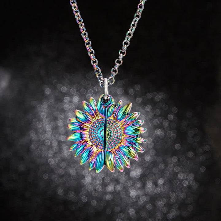Collana portachiavi con ciondolo a forma di medaglione di girasole vintage - image 8