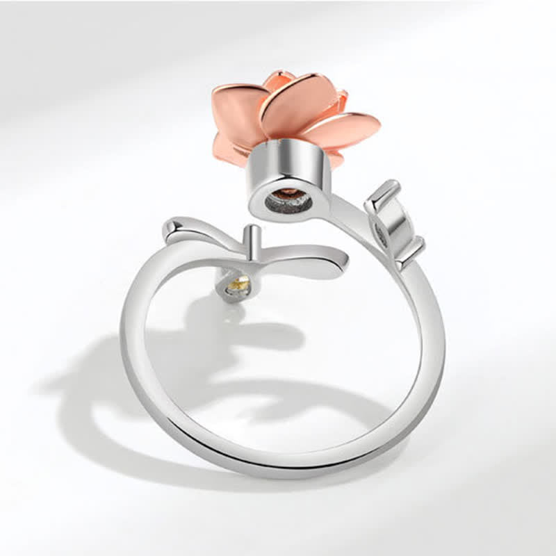 Anello regolabile a forma di scimmia con rosa e girasole che gira Fidget