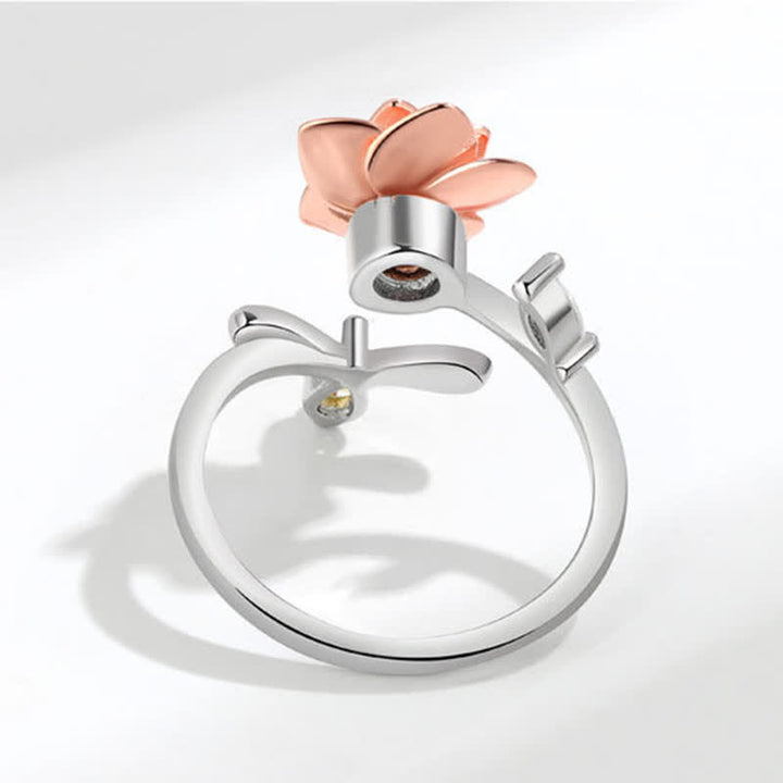 Anello regolabile a forma di scimmia con rosa e girasole che gira Fidget