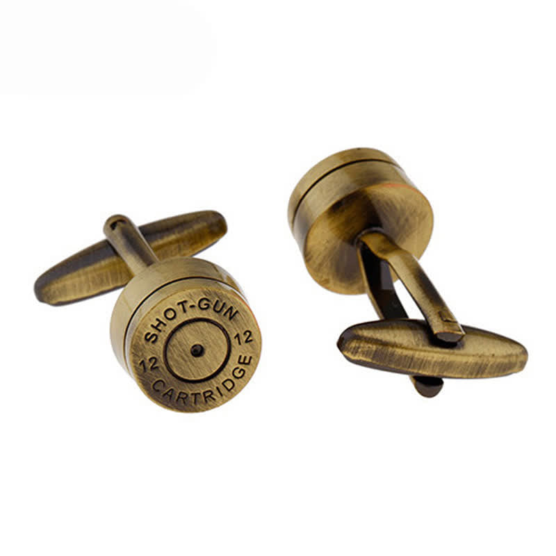 Gemelli da uomo in bronzo con cartuccia di fucile - image 1