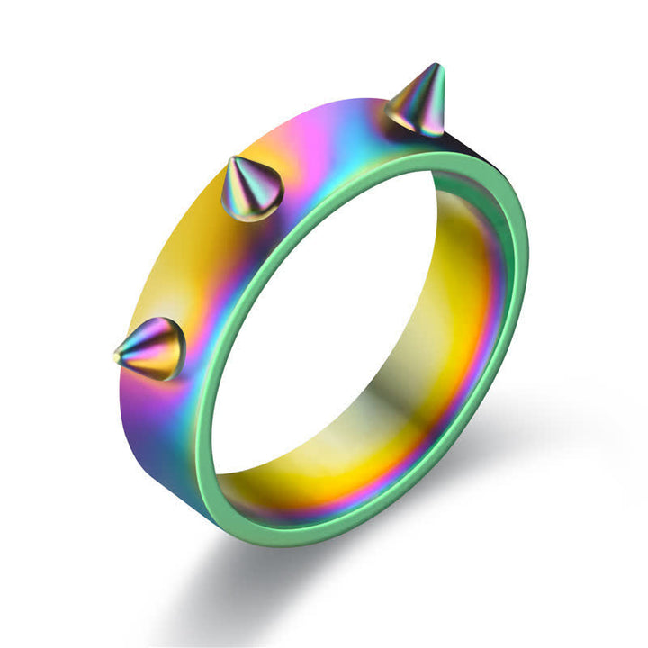 Anello di autodifesa con 3 rivetti in stile punk
