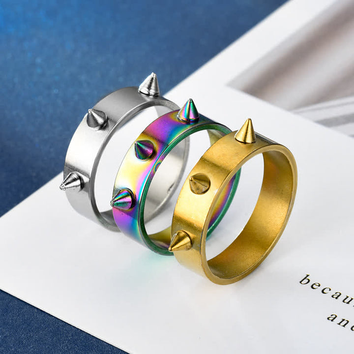 Anello di autodifesa con 3 rivetti in stile punk